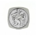 Médaille Magnétique de Saint Christophe Argentée Fabrication Artisanale
