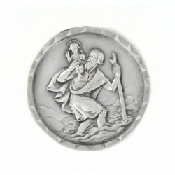 Magnet médaille de Saint Christophe Argenté Made in France