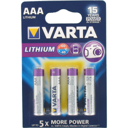 Pile AAA LR03 1.5V Lithium VARTA - Pack de 4