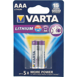 2 Piles AAA LR03 1.5V Lithium VARTA