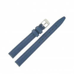 Bracelet de Montre 12mm Bleu en Cuir Véritable de Fabrication Artisanale