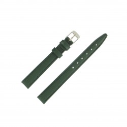 Bracelet de Montre 12mm Vert en Cuir Véritable de Fabrication Artisanale