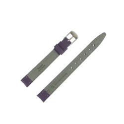 Bracelet montre 12mm Mauve en Cuir de Veau véritable Fabrication Artisanale E1011217