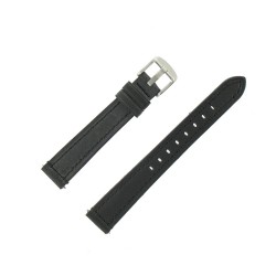 Bracelet de Montre 16mm Cuir Noir de Bœuf Waterproof Fabrication Artisanale