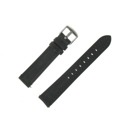 Bracelet de Montre 18mm Cuir Noir de Bœuf Waterproof Fabrication Artisanale