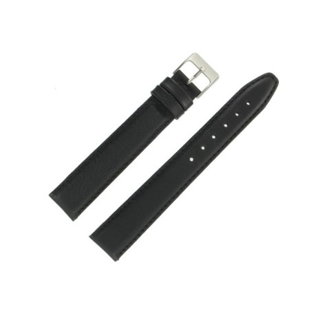 Bracelet de Montre 18mm Noir Extra Long en Cuir Fabrication Artisanale