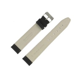 Bracelet de Montre 20mm Noir Extra Long en Cuir Fabrication Artisanale