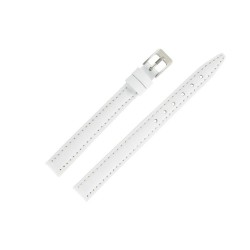 Bracelet de montre 12mm Blanc Extra Long en Cuir Fabrication Artisanale