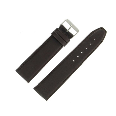 Bracelet de Montre 24mm Marron Extra Long en Cuir Fabrication Artisanale