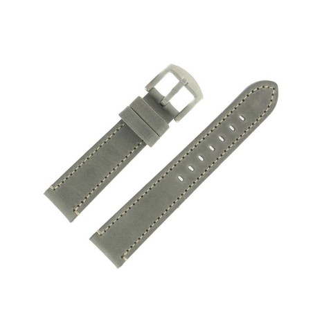 Bracelet de Montre 20mm Gris en Cuir Vintage Arizona Fabrication Artisanale Européenne