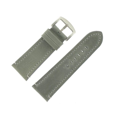 Bracelet de Montre 30mm Gris en Cuir Vintage Arizona Fabrication Artisanale Européenne