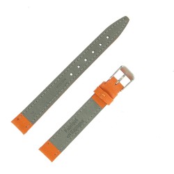 Bracelet de Montre 14mm Orange en Cuir Buffalo Fabrication Artisanale