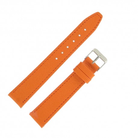 Bracelet de Montre 18mm Orange en Cuir Buffalo Fabrication Artisanale