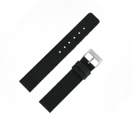 Bracelet de Montre 18mm Noir Modern en Cuir Aniline Fabrication Artisanale