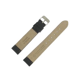 Bracelet de Montre 18mm Noir en Cuir Grain Buffalo Vintage Fabrication Artisanale