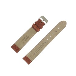 Bracelet de Montre 18mm Marron Gold en Cuir Grain Buffalo Vintage Fabrication Artisanale 