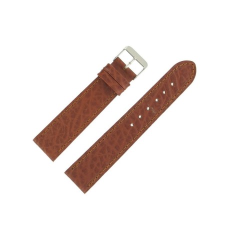 Bracelet de Montre 20mm Marron Clair en Cuir Grain Buffalo Vintage Fabrication Artisanale