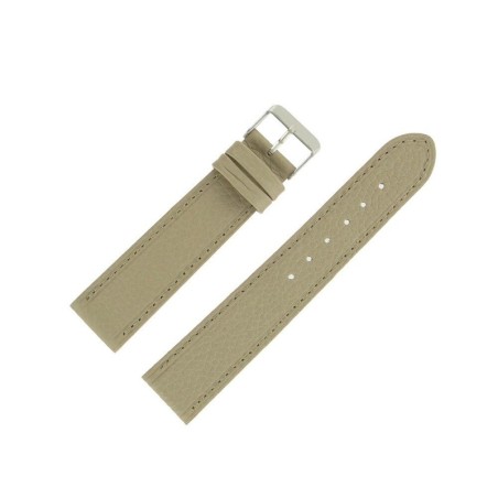Bracelet de Montre 20mm Beige en Cuir Grain Buffalo Vintage Fabrication Artisanale