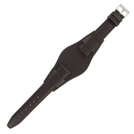 Bracelet montre Bund Américain 14mm Marron Cuir véritable Artisanal