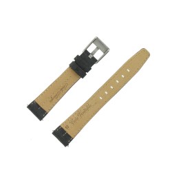 Bracelet de Montre 18mm en Cuir Noir de Buffle Fabrication Artisanale 
