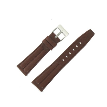 Bracelet de Montre 20mm Marron en Cuir de Buffle Fabrication Artisanale