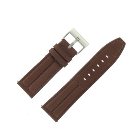 Bracelet de Montre 24mm Marron en Cuir de Buffle Fabrication Artisanale Européenne