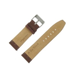 Bracelet de Montre 24mm Marron en Cuir de Buffle Fabrication Artisanale Européenne