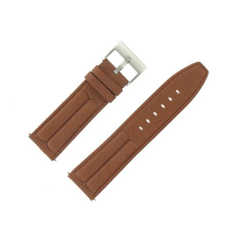Bracelet de Montre 24mm Marron Doré en Cuir de Buffle Fabrication Artisanale Européenne