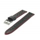 Bracelet de Montre 18mm Noir Racing Cuir Véritable Fabrication Artisanale
