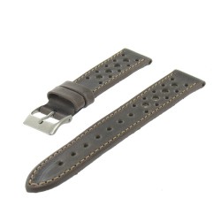 Bracelet montre Noir 18mm Racing Cuir de veau Artisanal