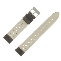Bracelet montre Noir 18mm Racing Cuir de veau Artisanal