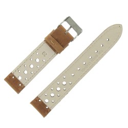 Bracelet montre Noir 18mm Racing Cuir de veau Artisanal