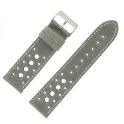 Bracelet montre Noir 18mm Racing Cuir de veau Artisanal