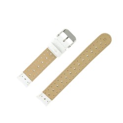 Bracelet de Montre 18mm Blanc en Cuir Gaufré Buffalo Sport Anti-Transpirant