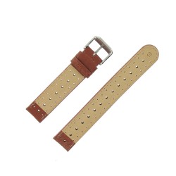 Bracelet de Montre 18mm Marron Clair en Cuir Gaufré Buffalo Sport Anti-Transpirant