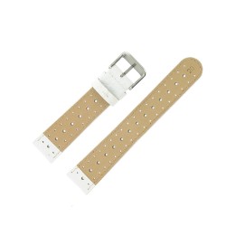 Bracelet de Montre 20mm Blanc en Cuir Gaufré Buffalo Sport Anti-Transpirant