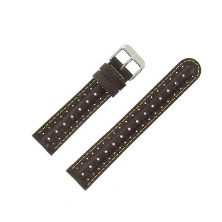 Bracelet de Montre 20mm Marron en Cuir Gaufré Buffalo Sport Anti-Transpirant