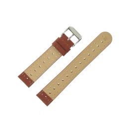 Bracelet de Montre 20mm Marron Clair en Cuir Gaufré Buffalo Sport Anti-Transpirant