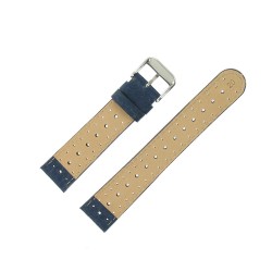 Bracelet de Montre 20mm Bleu en Cuir Gaufré Buffalo Sport Anti-Transpirant