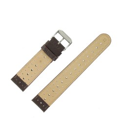 Bracelet de Montre 22mm Marron en Cuir Gaufré Buffalo Sport Anti-Transpirant