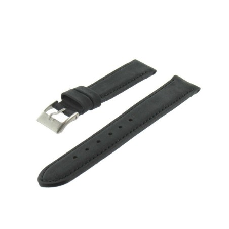 Bracelet de Montre 14mm Noir en Cuir Aniline Golf Fabrication Artisanale