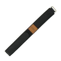 Bracelet de Montre Scratch 18mm Noir Textile Nylon Sports