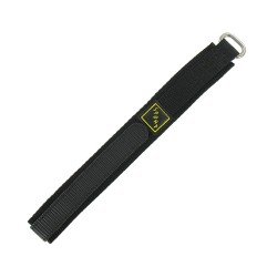 Bracelet de Montre Scratch velcro16mm Noir Textile Nylon Sports