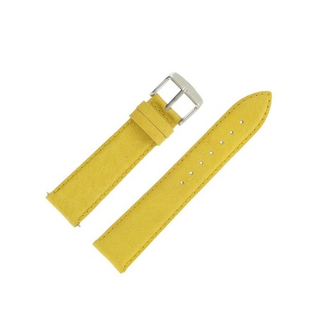 Bracelet de Montre 20mm Jaune en Cuir de Buffle Fabrication Artisanale Européenne