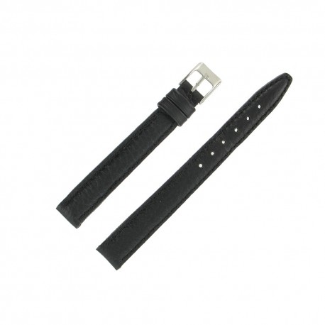 Bracelet de montre 14mm Noir Extra Long en Cuir de Buffle Fabrication Artisanale