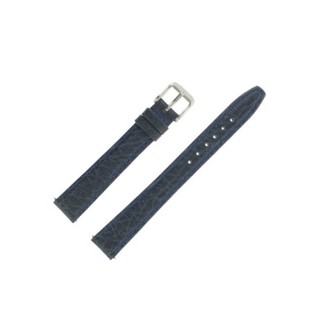 Bracelet de montre 14mm Bleu Extra Long en Cuir de Buffle Fabrication Artisanale