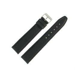 Bracelet de montre 20mm Noir Extra Long en Cuir de Buffle Fabrication Artisanale