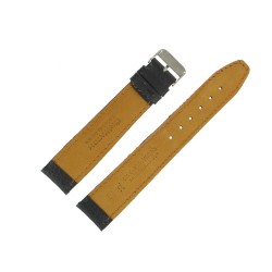 Bracelet de montre 20mm Noir Extra Long en Cuir de Buffle Fabrication Artisanale