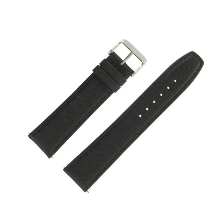 Bracelet de montre 22mm Noir Extra Long en Cuir de Buffle Fabrication Artisanale