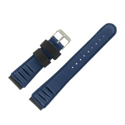 Bracelet de montre 20mm Bleu en Nylon touché Velours